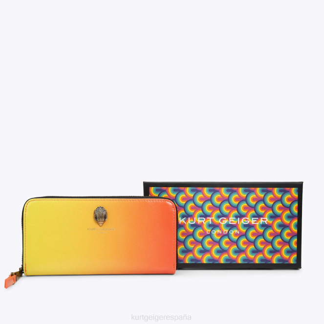 Kurt Geiger mujer Londres zip alrededor de Shoreditch 2LPR540 | bolsas amarillo